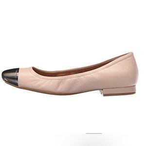 Calvin Klein Women Fiana Leather Cap Toe Ballet Flats